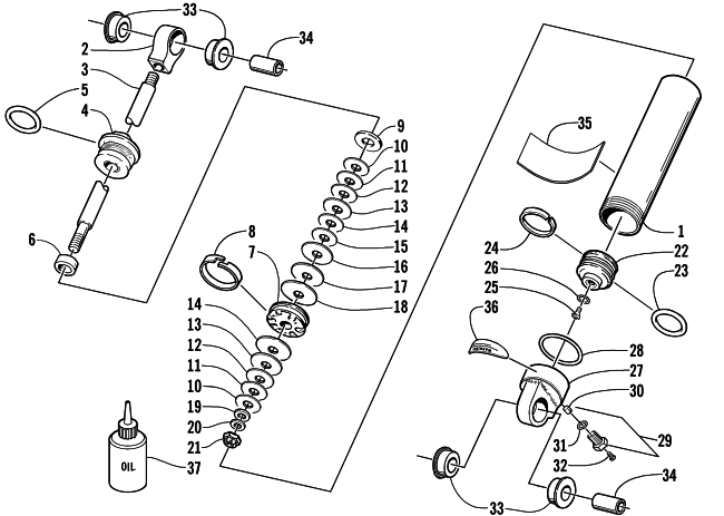 Parts Diagram for Arctic Cat 2001 ZRT 800 SNOWMOBILE REAR SUSPENSION REAR ARM SHOCK ABSORBER