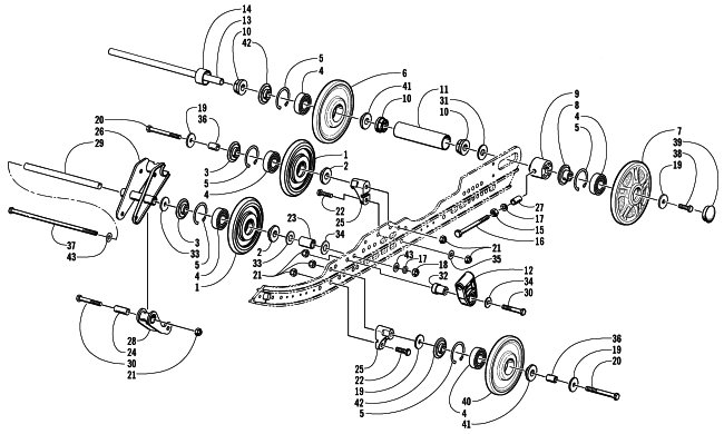 Parts Diagram for Arctic Cat 2001 ZL 550 (ESR ) SNOWMOBILE IDLER WHEEL ASSEMBLY