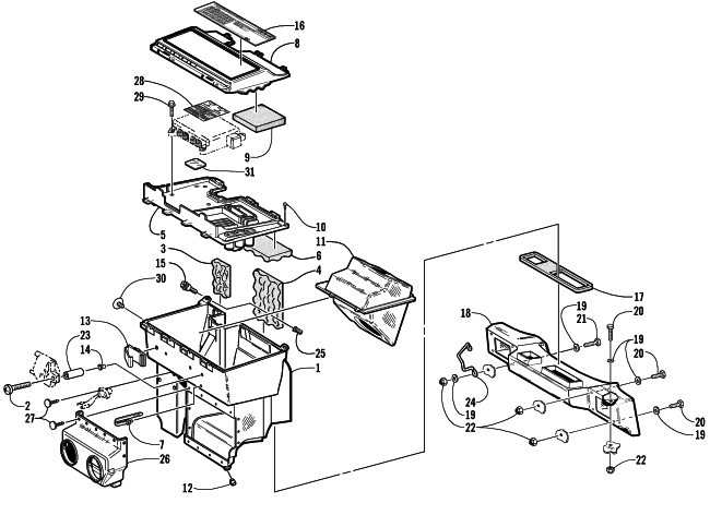 Parts Diagram for Arctic Cat 2001 MOUNTAIN CAT 500 EFI () SNOWMOBILE AIR SILENCER ASSEMBLY
