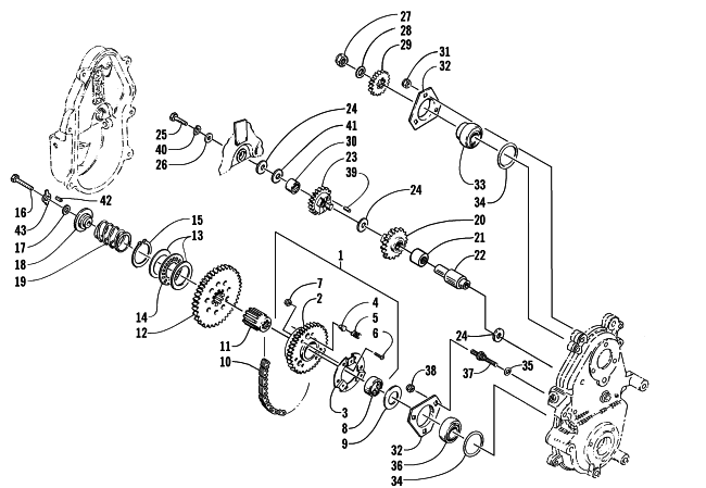 Parts Diagram for Arctic Cat 2001 PANTERA 1000 () SNOWMOBILE DRIVE/REVERSE DROPCASE ASSEMBLY