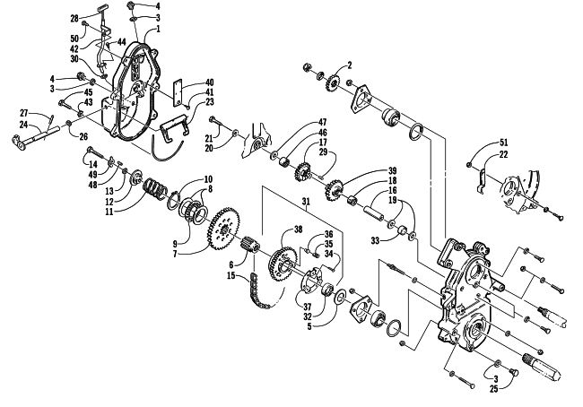 Parts Diagram for Arctic Cat 2001 Z 370 () SNOWMOBILE DRIVE/REVERSE DROPCASE ASSEMBLY (Optional)