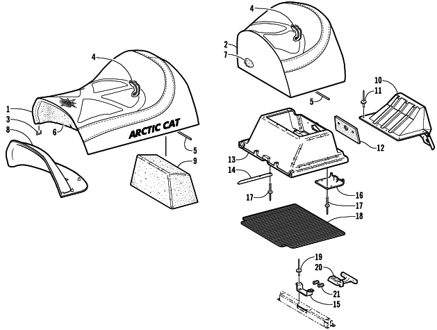 Parts Diagram for Arctic Cat 2001 PANTERA 580 EFI () SNOWMOBILE SEAT ASSEMBLY