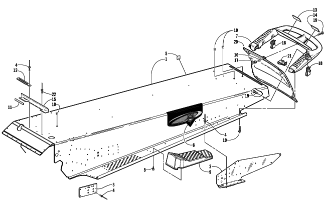 Parts Diagram for Arctic Cat 2001 PANTERA 1000 SNOWMOBILE TUNNEL AND REAR BUMPER
