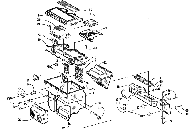 Parts Diagram for Arctic Cat 2001 PANTERA 580 EFI SNOWMOBILE AIR SILENCER ASSEMBLY