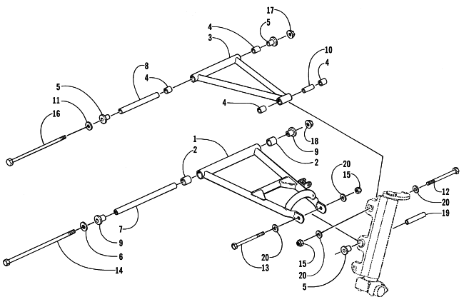 Parts Diagram for Arctic Cat 2002 MOUNTAIN CAT 800 SNOWMOBILE A-ARM ASSEMBLY