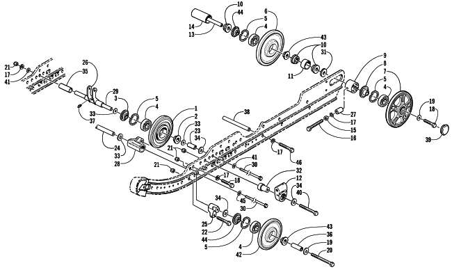 Parts Diagram for Arctic Cat 2001 MOUNTAIN CAT 800 SNOWMOBILE IDLER WHEEL AND AXLE ASSEMBLIES