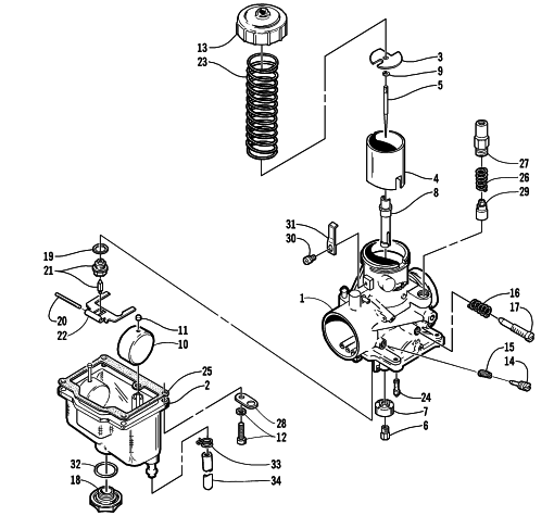 Parts Diagram for Arctic Cat 2001 Z 370 SNOWMOBILE CARBURETOR