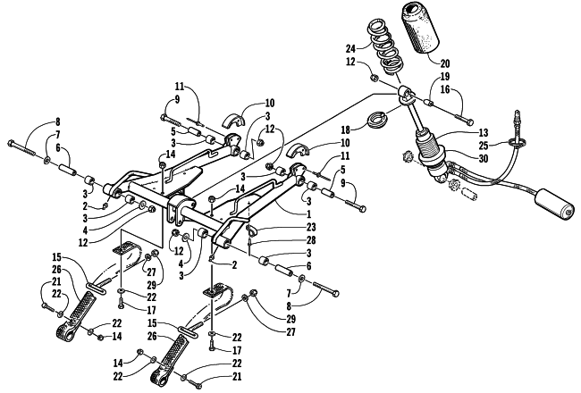 Parts Diagram for Arctic Cat 2001 ZRT 600 LE SNOWMOBILE REAR SUSPENSION FRONT ARM ASSEMBLY