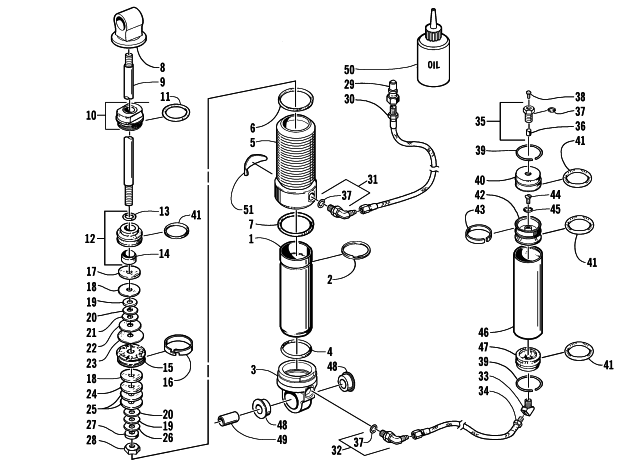 Parts Diagram for Arctic Cat 2001 MOUNTAIN CAT 800 LE () SNOWMOBILE REAR SUSPENSION FRONT ARM SHOCK ABSORBER