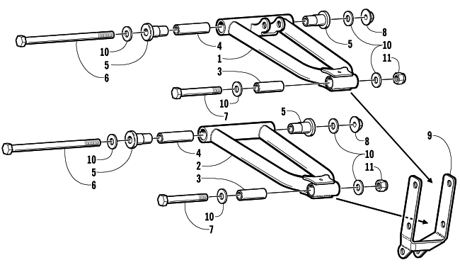 Parts Diagram for Arctic Cat 2001 Z 120 SNO PRO SNOWMOBILE A-ARM ASSEMBLY