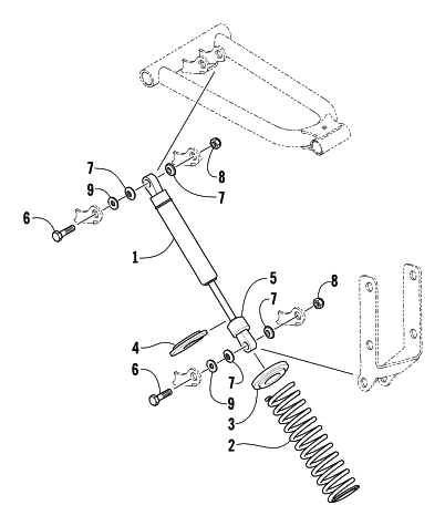 Parts Diagram for Arctic Cat 2003 ZR 120 SNOWMOBILE FRONT SUSPENSION SHOCK ABSORBER