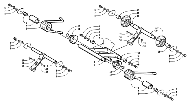 Parts Diagram for Arctic Cat 2001 Z 120 SNO PRO SNOWMOBILE REAR SUSPENSION ARM ASSEMBLY