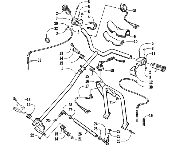 Parts Diagram for Arctic Cat 2001 Z 120 SNOWMOBILE STEERING POST AND TIE ROD ASSEMBLY