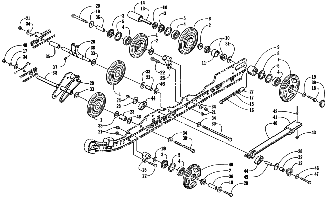 Parts Diagram for Arctic Cat 2000 PANTERA 580 EFI () SNOWMOBILE IDLER WHEEL ASSEMBLY