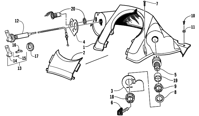 Parts Diagram for Arctic Cat 2001 PANTERA 1000 SNOWMOBILE CONSOLE AND SWITCH ASSEMBLY