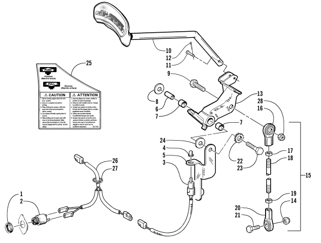 Parts Diagram for Arctic Cat 2001 PANTHER 440 SNOWMOBILE REVERSE SHIFT LEVER ASSEMBLY (esr)