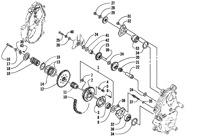 Parts Diagram for Arctic Cat 2001 ZL 800 (ESR ILLUSION) SNOWMOBILE DRIVE/REVERSE DROPCASE ASSEMBLY