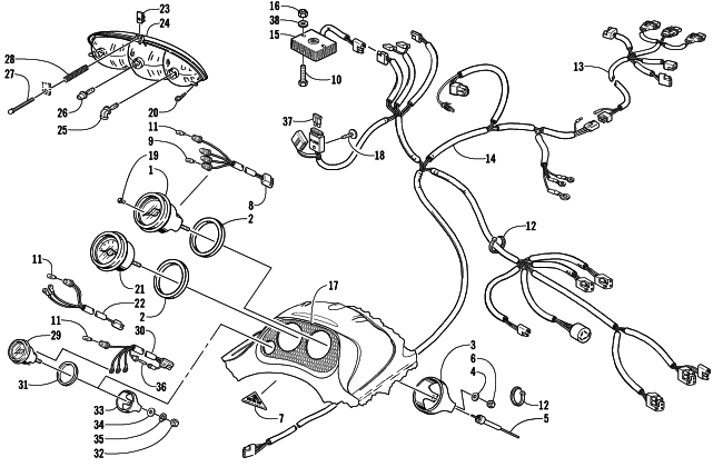 Parts Diagram for Arctic Cat 2001 ZL 800 (ESR) SNOWMOBILE INSTRUMENTS AND WIRING ASSEMBLIES