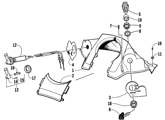 Parts Diagram for Arctic Cat 2001 ZL 800 (ESR ILLUSION) SNOWMOBILE CONSOLE AND SWITCH ASSEMBLY