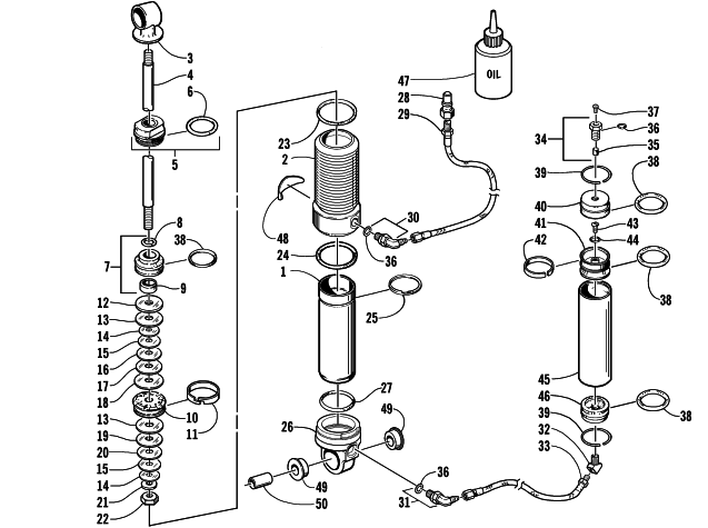 Parts Diagram for Arctic Cat 2001 ZRT 800 SNOWMOBILE REAR SUSPENSION FRONT ARM SHOCK ABSORBER (LE)