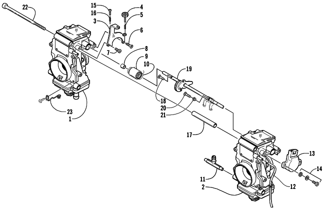 Parts Diagram for Arctic Cat 2001 MOUNTAIN CAT 800 SNOWMOBILE CARBURETOR - EXTERNAL PARTS