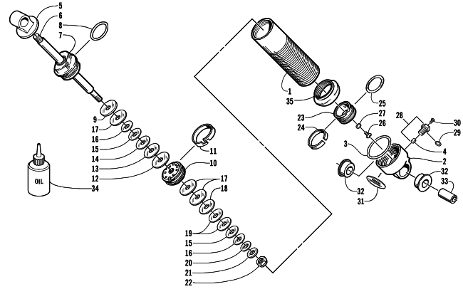 Parts Diagram for Arctic Cat 2001 ZR 800 LE SNOWMOBILE REAR SUSPENSION FRONT ARM SHOCK ABSORBER