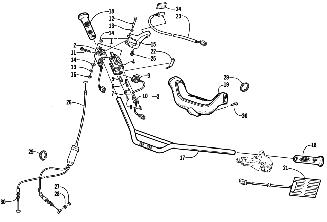 Parts Diagram for Arctic Cat 2001 PANTERA 1000 () SNOWMOBILE HANDLEBAR AND CONTROLS