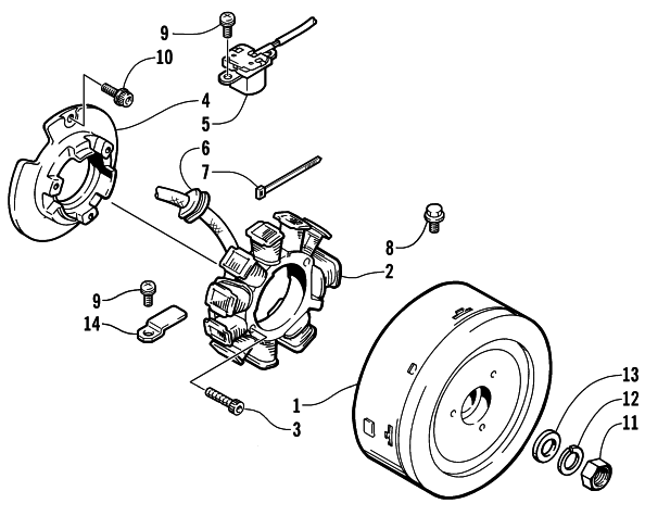Parts Diagram for Arctic Cat 2002 ZL 600 EFI SS () SNOWMOBILE MAGNETO