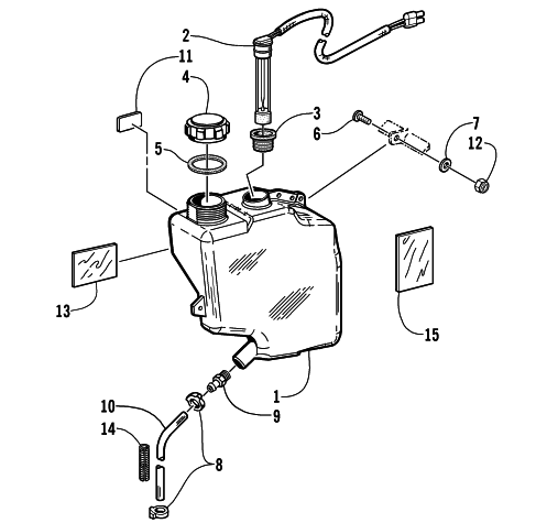 Parts Diagram for Arctic Cat 2001 MOUNTAIN CAT 500 EFI () SNOWMOBILE OIL TANK ASSEMBLY