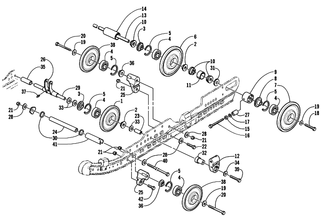 Parts Diagram for Arctic Cat 2001 ZR 440 SNO PRO (SNO-CROSS - ) SNOWMOBILE IDLER WHEEL ASSEMBLY