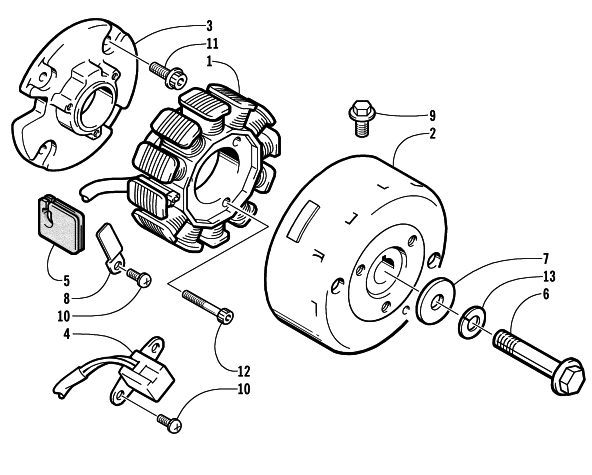 Parts Diagram for Arctic Cat 2001 MOUNTAIN CAT 800 SNOWMOBILE MAGNETO