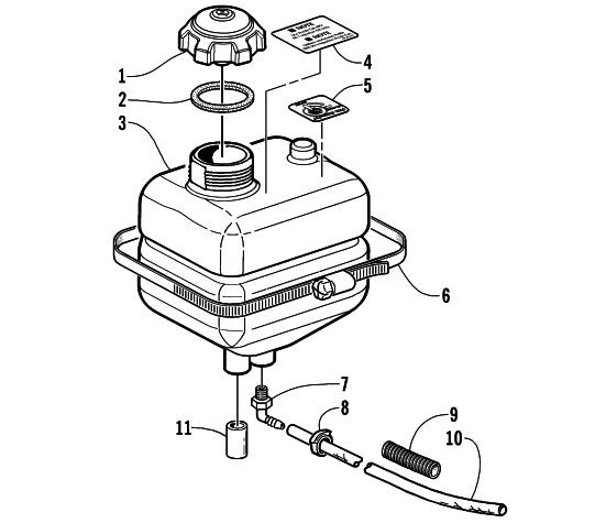 Parts Diagram for Arctic Cat 2002 Z 440 SNO PRO SNOWMOBILE OIL TANK ASSEMBLY