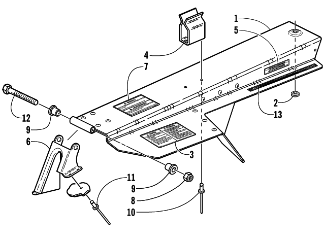 Parts Diagram for Arctic Cat 2001 ZR 440 SNO PRO (SNO-CROSS - ) SNOWMOBILE BELT GUARD ASSEMBLY