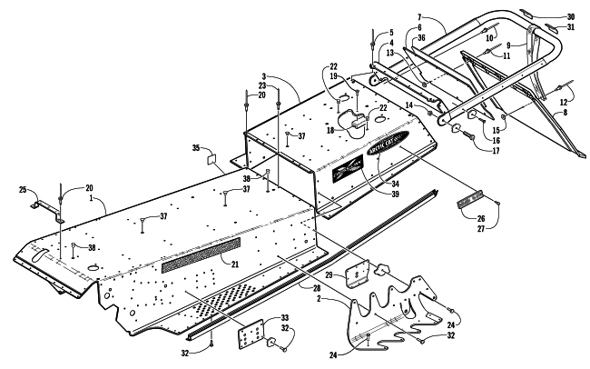 Parts Diagram for Arctic Cat 2001 ZR 440 SNO PRO (CROSS COUNTRY) SNOWMOBILE TUNNEL AND REAR BUMPER