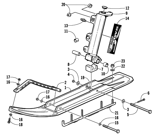 Parts Diagram for Arctic Cat 2001 ZR 440 SNO PRO (CROSS COUNTRY) SNOWMOBILE SKI AND SPINDLE ASSEMBLY