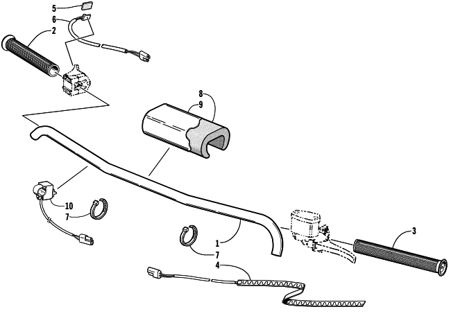 Parts Diagram for Arctic Cat 2001 ZR 440 SNO PRO (SNO-CROSS) SNOWMOBILE HANDLEBAR ASSEMBLY