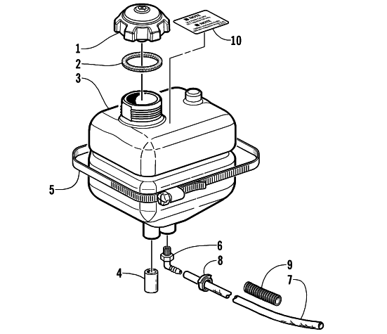 Parts Diagram for Arctic Cat 2001 ZR 440 SNO PRO (CROSS COUNTRY) SNOWMOBILE OIL TANK ASSEMBLY