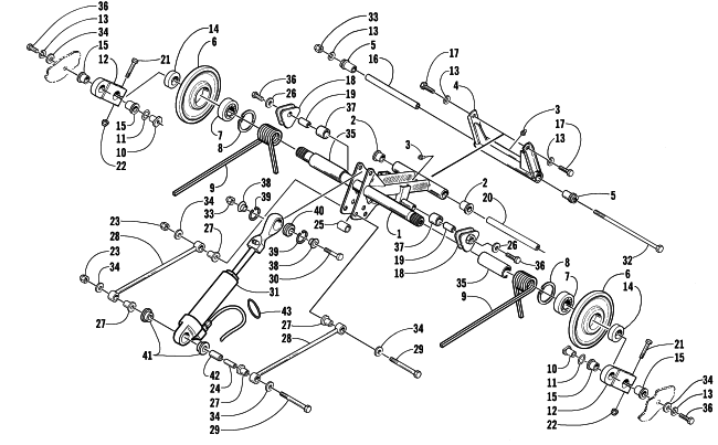 Parts Diagram for Arctic Cat 2001 ZR 440 SNO PRO (CROSS COUNTRY - ) SNOWMOBILE REAR SUSPENSION REAR ARM ASSEMBLY