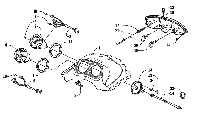 Parts Diagram for Arctic Cat 2001 Z 440 SNO PRO () SNOWMOBILE HEADLIGHT AND INSTRUMENTS