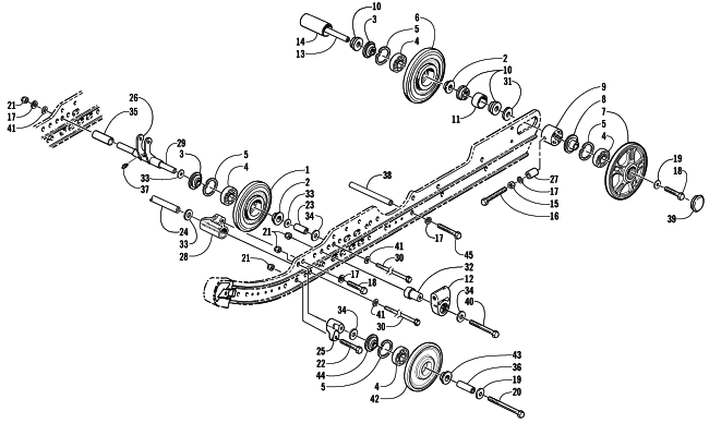Parts Diagram for Arctic Cat 2001 MOUNTAIN CAT 600 EFI LE () SNOWMOBILE IDLER WHEEL AND AXLE ASSEMBLIES (LE)