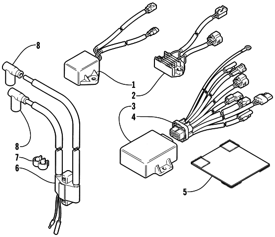 Parts Diagram for Arctic Cat 2002 ZL 500 SNOWMOBILE ELECTRICAL