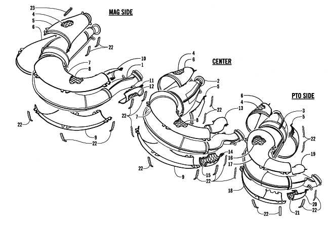 Parts Diagram for Arctic Cat 2001 ZRT 600 LE SNOWMOBILE EXPANSION CHAMBER ASSEMBLIES