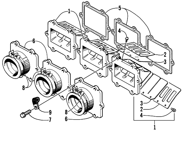 Parts Diagram for Arctic Cat 2001 ZRT 600 SNOWMOBILE REED VALVE ASSEMBLY