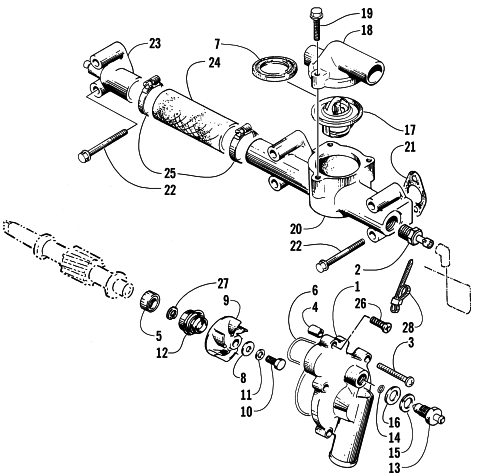 Parts Diagram for Arctic Cat 2001 ZRT 600 LE SNOWMOBILE WATER PUMP/MANIFOLD
