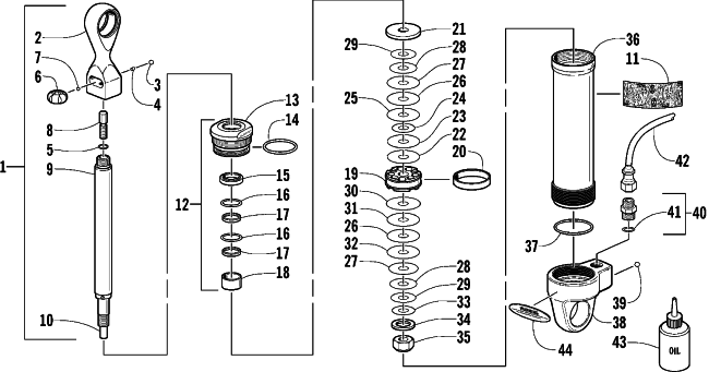 Parts Diagram for Arctic Cat 2001 ZR 440 SNO PRO (SNO-CROSS) SNOWMOBILE REAR SUSPENSION REAR ARM SHOCK ABSORBER