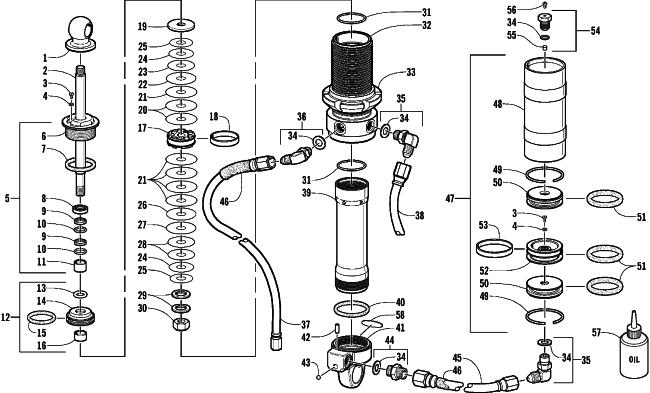 Parts Diagram for Arctic Cat 2001 ZR 440 SNO PRO (SNO-CROSS) SNOWMOBILE REAR SUSPENSION FRONT ARM SHOCK ABSORBER