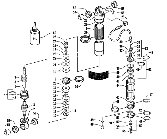 Parts Diagram for Arctic Cat 2002 ZR 500 LE SNOWMOBILE FRONT SUSPENSION SHOCK ABSORBER
