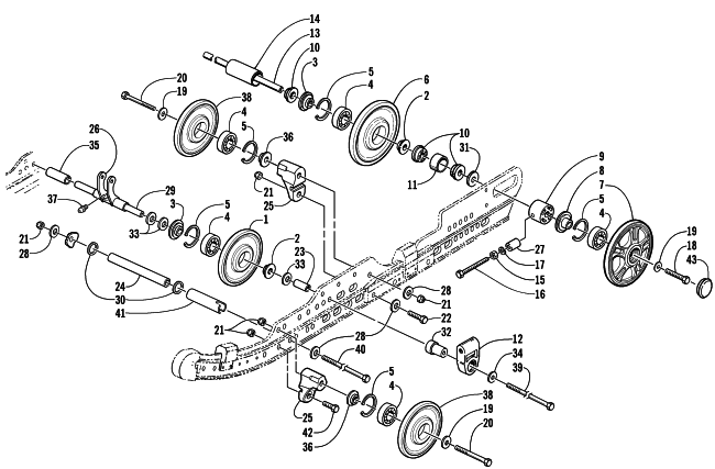 Parts Diagram for Arctic Cat 2002 ZR 500 LE SNOWMOBILE IDLER WHEEL ASSEMBLY