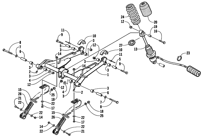 Parts Diagram for Arctic Cat 2002 ZR 500 LE SNOWMOBILE REAR SUSPENSION FRONT ARM ASSEMBLY