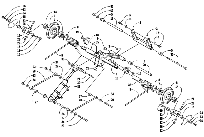 Parts Diagram for Arctic Cat 2002 ZR 500 LE SNOWMOBILE REAR SUSPENSION REAR ARM ASSEMBLY